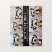 6 Foto collage 2 lijnen tekst — KAN Zwart bewerken Legpuzzel (Verticaal)