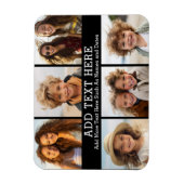 6 Foto collage 2 lijnen tekst — KAN Zwart bewerken Magneet (Verticaal)