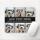 6 Foto collage 2 lijnen tekst — KAN Zwart bewerken Muismat (Met muis)