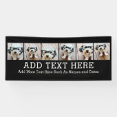 6 Foto collage 2 lijnen tekst — KAN Zwart bewerken Spandoek (Horizontaal)