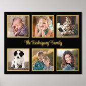 6 Foto Collage Aangepaste tekst Zwart goud Folie Afdrukken (Voorkant)