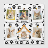 6 Foto Collage Add Name Dog House Magnetic Kaart (Voorkant)