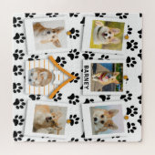 6 Foto Collage Add Name Dog House Paw Prins Legpuzzel (Horizontaal)