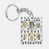 6 Foto Collage Add Name Dog House Paw Prins Sleutelhanger (Voorkant Links)