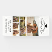 6 Foto Collage Afstuderen Modern Minimaal Wit Spandoek (Horizontaal)
