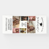 6 Foto Collage Afstuderen Modern Minimaal Wit Spandoek (Horizontaal)