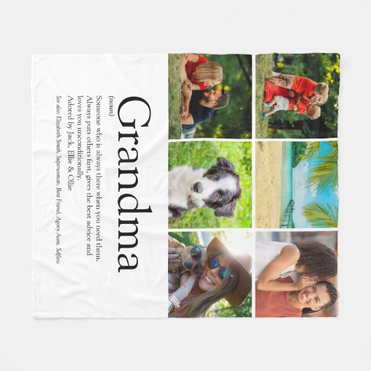 6 Foto Collage Beste oma, definitie van oma Fleece Deken (Voorkant (Horizontaal))