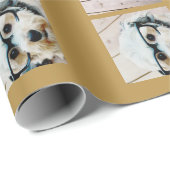 6 Foto-collage - Big Merry-kerstscript Gold Cadeaupapier (Rol Hoek)