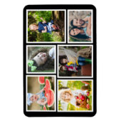 6 Foto Collage Black Creëer Uw eigen koelkast Magneet (Verticaal)