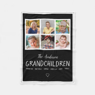 6 Foto Collage Black Grandouders Fleece Deken