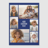 6 Foto Collage - Blauw met Witte Tekst Magneet (Voorkant)