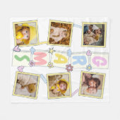 6 Foto Collage Cute Baby Pink Blue Granny Fleece Deken (Voorkant (Horizontaal))