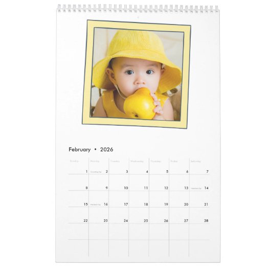 6 Foto Collage Cute Baby Pink Blue Granny Kalender (Feb 2026)