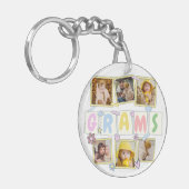 6 Foto Collage Cute Baby Pink Blue Granny Sleutelhanger (Voorkant Links)