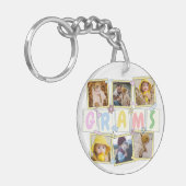 6 Foto Collage Cute Baby Pink Blue Granny Sleutelhanger (Voorkant Links)