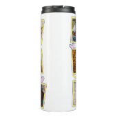 6 Foto Collage Cute Baby Pink Blue Granny Thermosbeker (Achterkant)