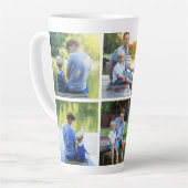 6 Foto Collage Dad Father Keepslag Latte Mok (Linkerhoek)