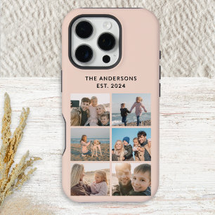 6 Foto Collage Familie Vakantie Aangepaste Blush R iPhone 16 Pro Hoesje