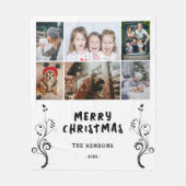 6 Foto Collage Foliage-kerstfamilie Fleece Deken (Voorkant)