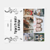 6 Foto Collage Foliage-kerstfamilie Fleece Deken (Voorkant (Horizontaal))