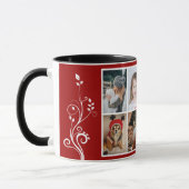 6 Foto Collage Foliage Red Kerstfamilie Mok (Links)