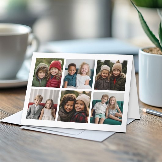 6 Foto Collage Gelukkig Feestdagen Black White