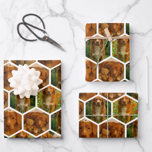 6 Foto Collage Gepersonaliseerde Sjabloon Inpakpapier Vel (Voorkant)