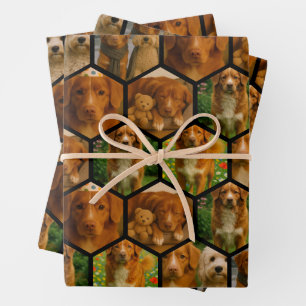6 Foto Collage Gepersonaliseerde Sjabloon Inpakpapier Vel