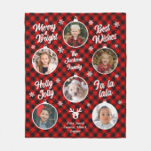 6 Foto Collage Grandma Ornament Buffalo Pset Fleece Deken (Voorkant)