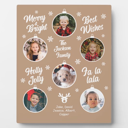 6 Foto Collage Grandma Ornaments Kerstrode pl Fotoplaat (Voorkant)