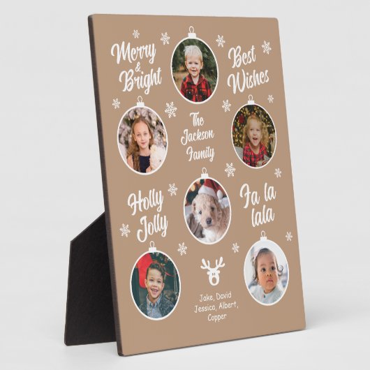 6 Foto Collage Grandma Ornaments Kerstrode pl Fotoplaat (Zijkant)