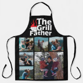 6 Foto Collage Grappige The Grillfather BBQ Schort (Voorkant)
