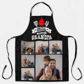 6 Foto Collage Grill Master Grandpa BBQ Schort (Voorkant)
