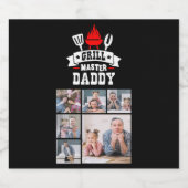 6 Foto Collage Grill Master Papa BBQ Bier Etiket (Enkel label)