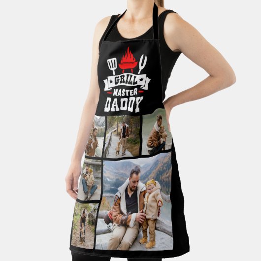 6 Foto Collage Grill Master Papa BBQ Schort (Insitu)