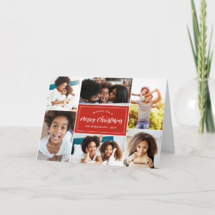 6 Foto Collage   Groene feestkerst Feestdagen Kaart