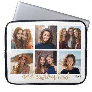 6 foto collage - handgeschreven lettertype voeg je laptop sleeve