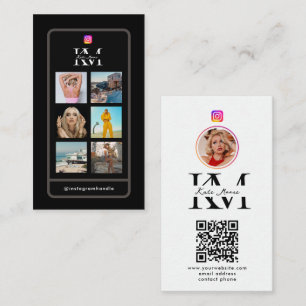 6 Foto Collage Influencer Feed Zwart Monogram Visitekaartje