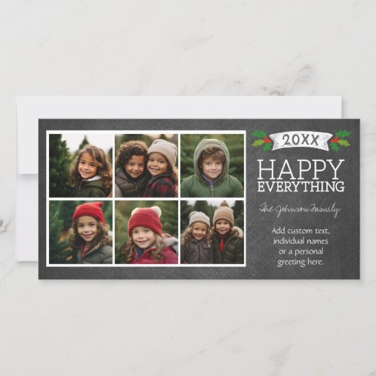 6 Foto-collage - kerstbord Feestdagenkaart (Voorkant)