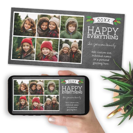 6 Foto-collage - kerstbord Feestdagenkaart