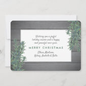 6 Foto Collage Kerstmis Greenery & Grey Wood Feestdagenkaart (Achterkant)