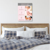 6 foto collage kwekerij pasgeboren baby maand deta canvas afdruk (Insitu (Slaapkamer))