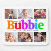 6 Foto Collage Love You Bubbie Kleurrijk Modern Muismat (Voorkant)
