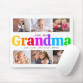 6 Foto Collage Love You Grandma Colorful Modern Muismat (Met muis)