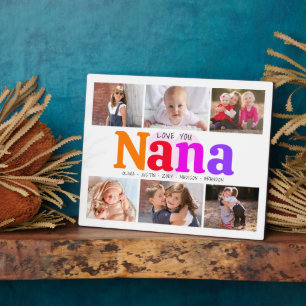 6 Foto Collage Love You Nana Colorful Bold Modern Fotoplaat