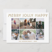 6 Foto Collage Merry Jolly Happy Kerstmis  Feestdagenkaart (Voorkant)