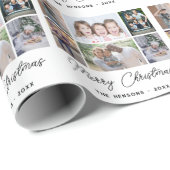 6 Foto Collage Merry-kerstfamilie Cadeaupapier (Rol Hoek)