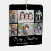 6 Foto Collage Merry-kerstfamilie Keramisch Ornament (Rechts)