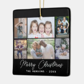 6 Foto Collage Merry-kerstfamilie Keramisch Ornament (Links)