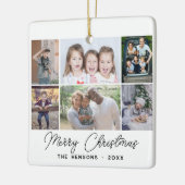 6 Foto Collage Merry-kerstfamilie Keramisch Ornament (Links)
